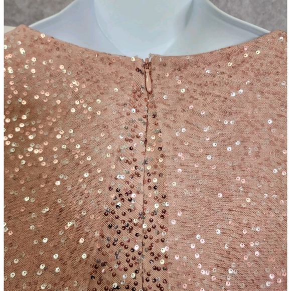 Candalite Dress Formal Maxi Blush Pink Sequins Womens Size XL Overlay NWT - Picture 8 of 12